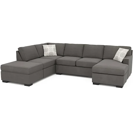 Contemporary Sectional Sofa with Hidden Storage