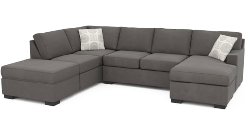 Transitional Sectional Sofa with Hidden Storage