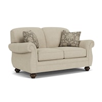 Transitional Loveseat with Bun Feet