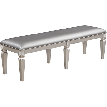 Glam Dining Bench with Upholstered Seat