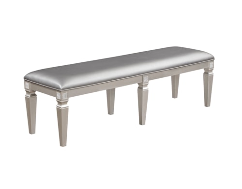 Glam Dining Bench with Upholstered Seat
