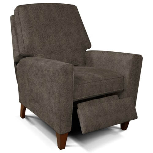Transitional Manual Push Back Recliner with High Tapered Legs