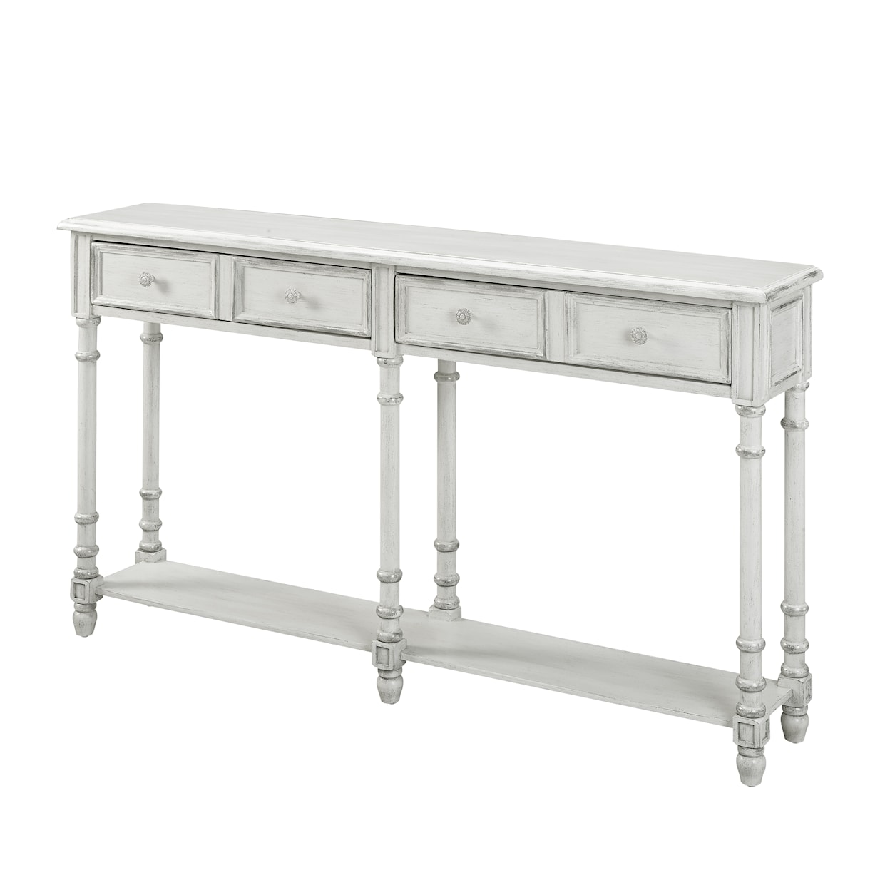 Accentrics Home Accents Hall Console Table in Antique White