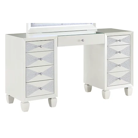 Contemporary 9-Drawer Vanity Table 