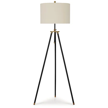 Metal Floor Lamp with Tripod Base