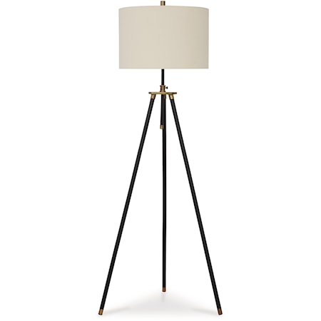 Metal Floor Lamp with Tripod Base