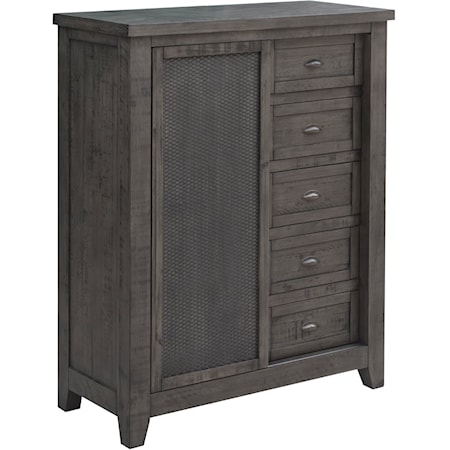 5-Drawer Sliding Door Chest