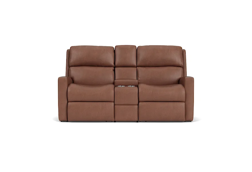 Catalina Recl. Loveseat with Console by Flexsteel at Jordan's Home Furnishings