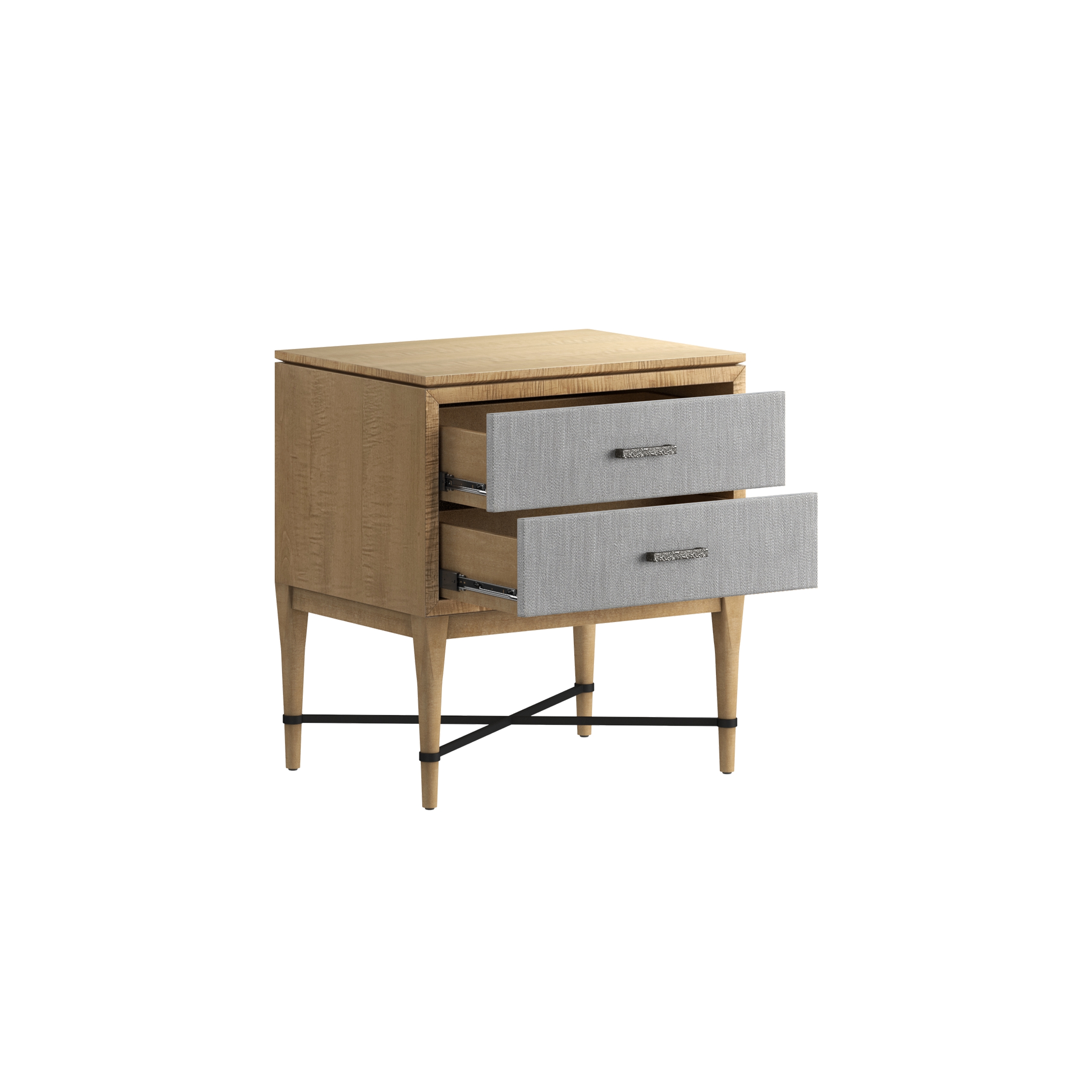 2-Drawer Fabric Nightstand