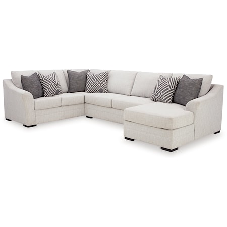 3-Piece Sectional With Chaise in Performance Fabric