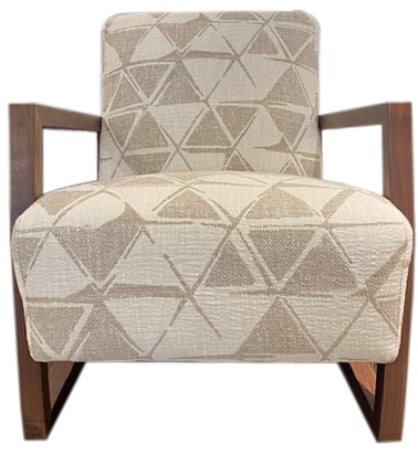 Exposed Wood Accent Chair in Lounge Chair Style