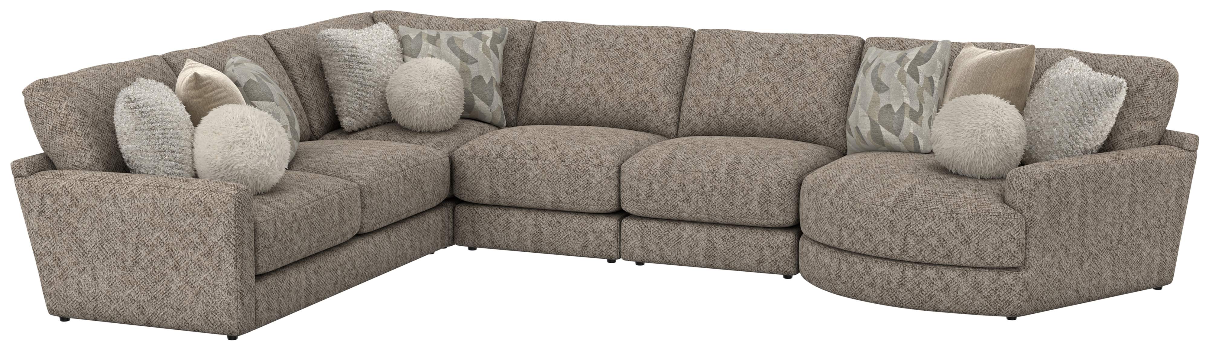 5-Piece Sectional Sofa with Piano Wedge