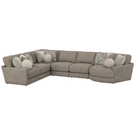 5-Piece Sectional Sofa with Piano Wedge