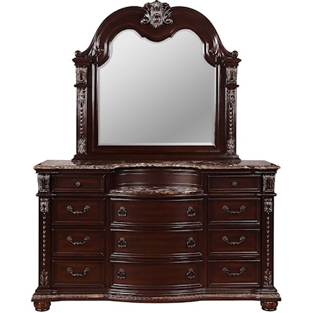 11-Drawer Dresser and Mirror Set