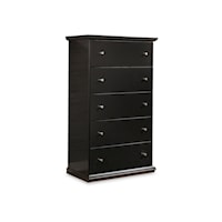 Casual 5-Drawer Chest with Metal Hardware