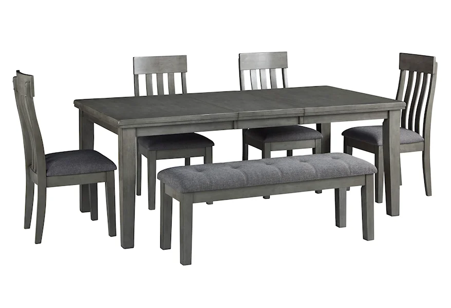 Hallanden 6-Piece Dining Table Set with Bench by Signature Design by Ashley at Miller Waldrop Furniture and Decor