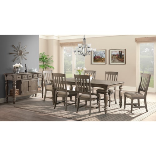 Traditional 8-Piece Dining Set with Sideboard Server