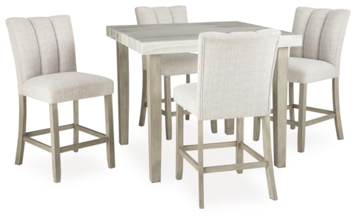Counter Height Dining Table And 4 Barstools