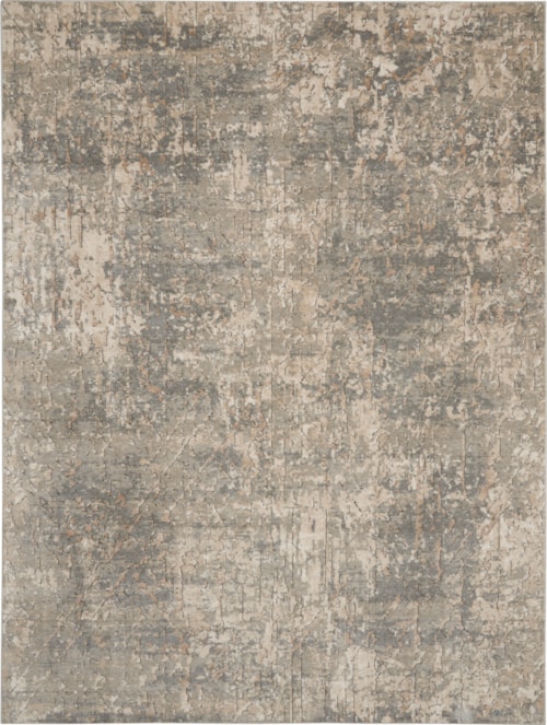 6'7" x 9'6" Beige/Grey Rectangle Rug