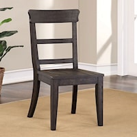 Rustic Dining Side Chair with Ladder Back