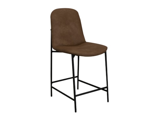 Casual Upholstered 30" High Barstool with Iron Frame