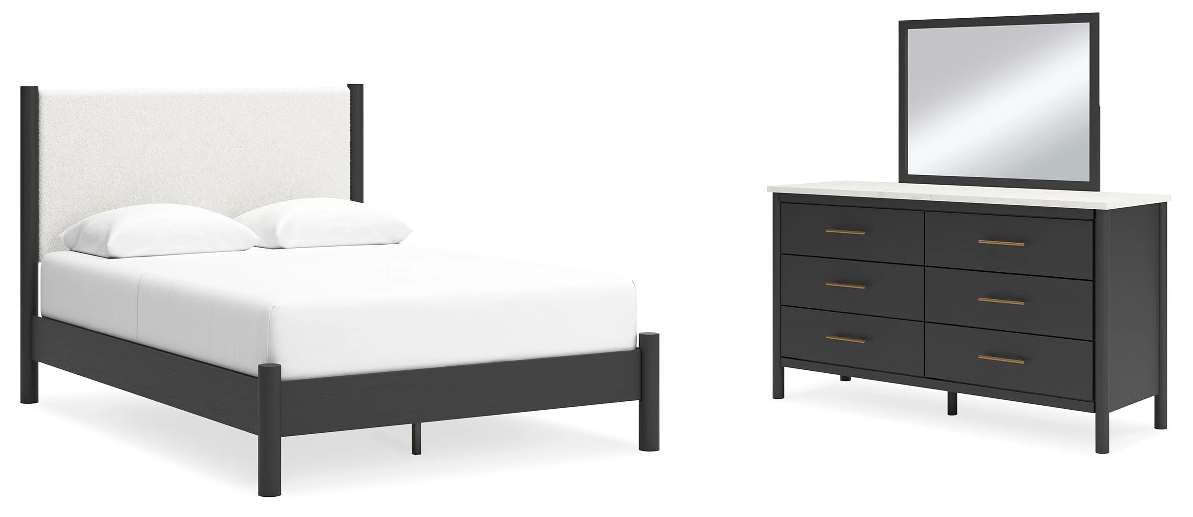 Ashley signature design cadmori b2616b4 queen upholstered panel bed