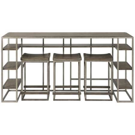 4-Piece Console Table and Stool Set