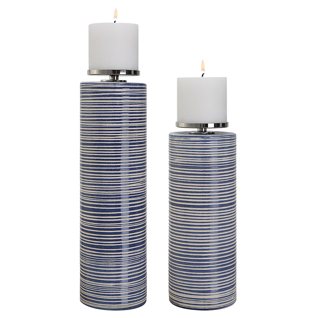 Uttermost Montauk Montauk Ceramic Candleholders S/2