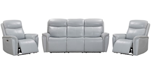 Casual Power Reclining Sofa and Dual Recliners Set with Power Headrests