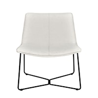 Transitional Metal Base Lounge Chair - Fog