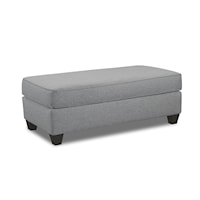 Contemporary Ottoman with Exposed Wooden Legs 