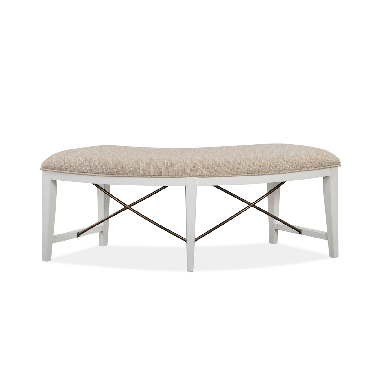 Magnussen Home Heron Cove Dining Curved Bench with Upholstered Seat