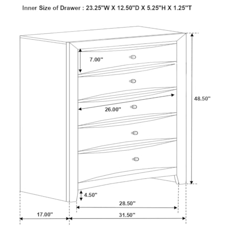 Briana 5-drawer Bedroom Chest