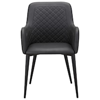 Contemporary Quilted Faux Leather Dining Chair