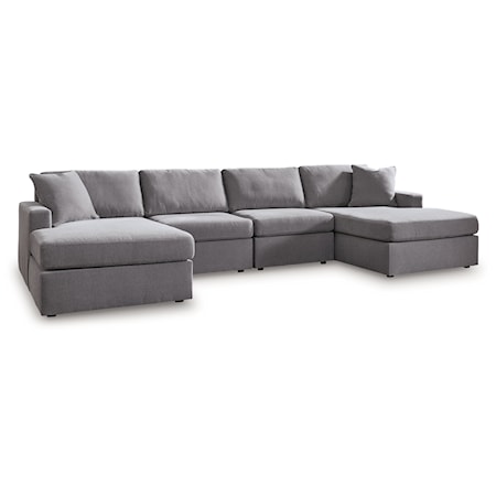 4-Piece Sectional With 2 Chaises