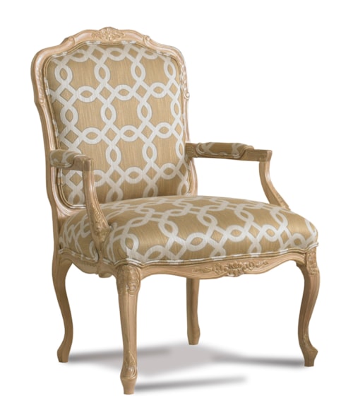 Traditional Chair with Carved Wood Edges
