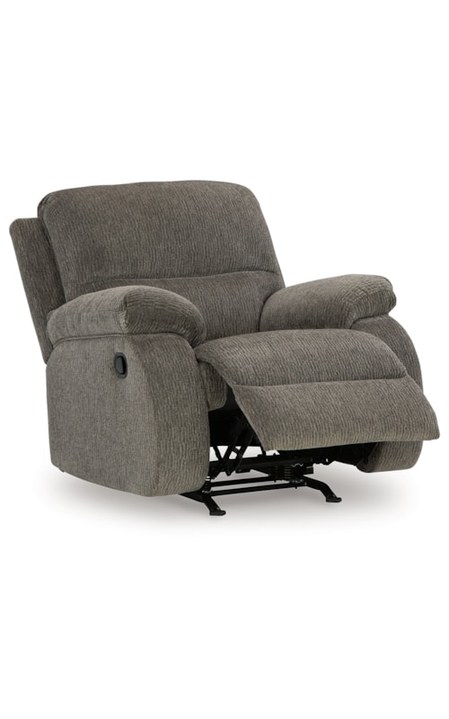 Contemporary Rocker Recliner with Pillow Armrests