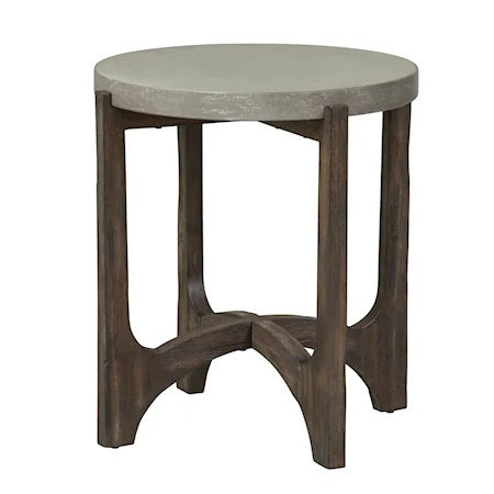 Contemporary End Table with Concrete Top