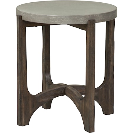 Contemporary End Table with Concrete Top