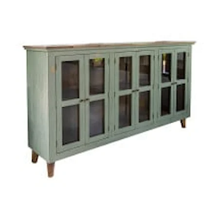 Contemporary Green Console Table with Storage