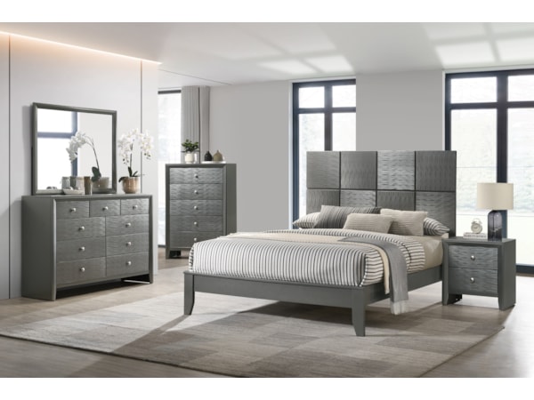 Twin 5-Piece Bedroom Set - Gun Metal