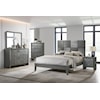 CM DENKER King Panel Bed - Gun Metal