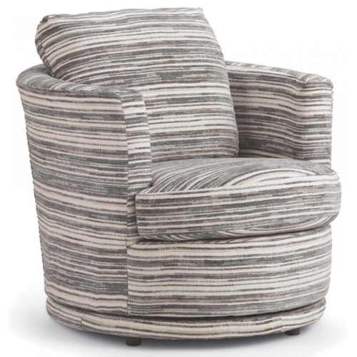 Mid-Century Modern Swivel Barrel Chair