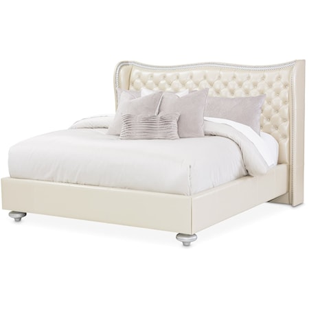 Upholstered Queen Scalloped Bed