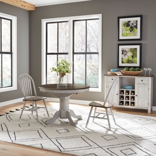 Transitional 3-Piece Dining Set