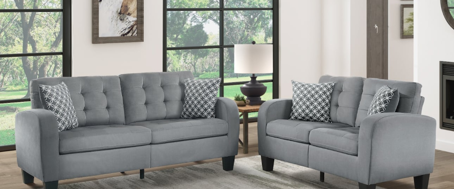 Contemporary 2-Piece Living Room Set