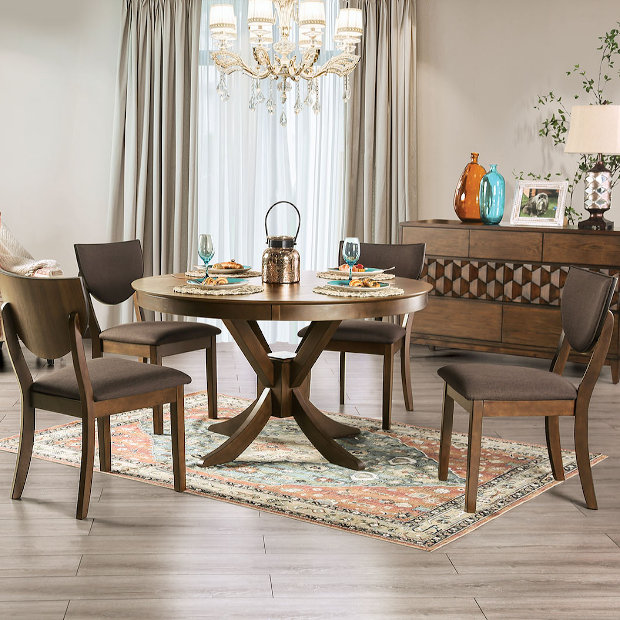 Furniture of America Marina 5-Piece Dining Set