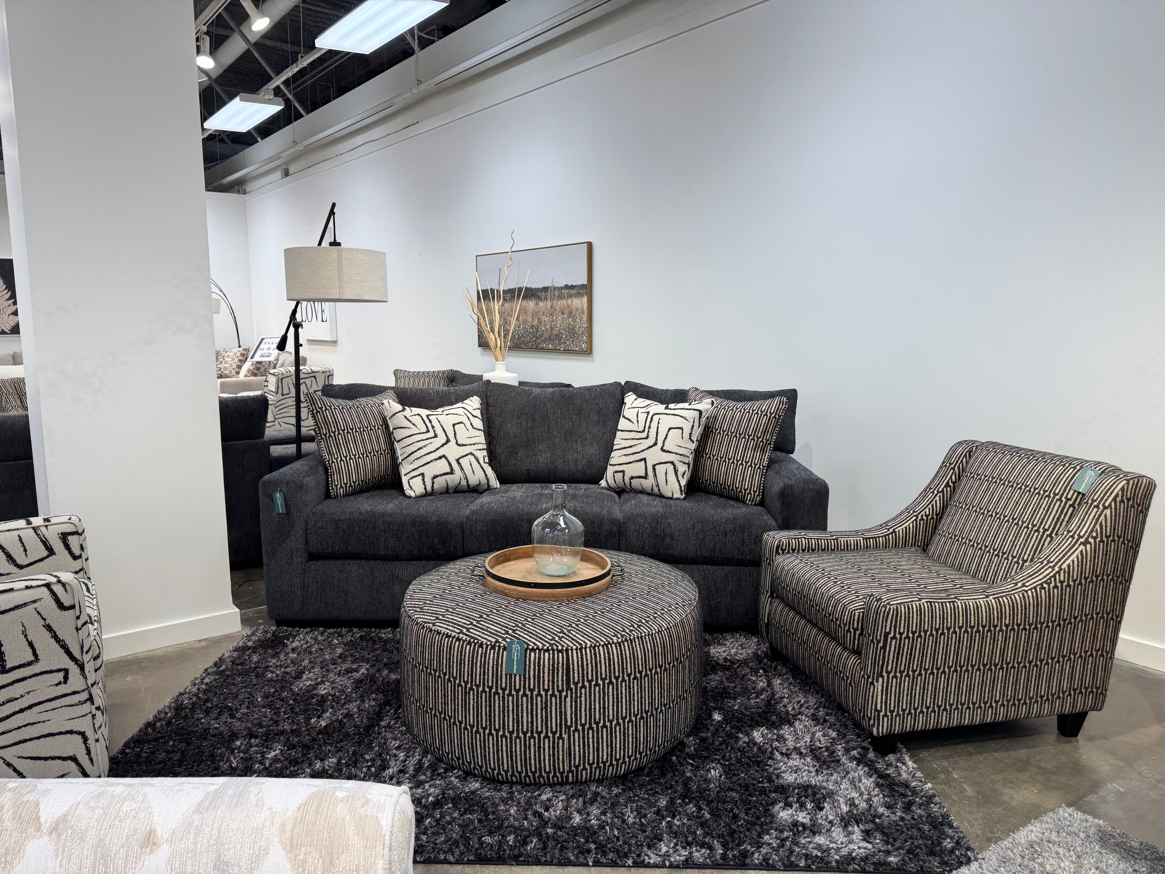 Fusion Furniture 3500 RIPPLE MIDNIGHT Sofa