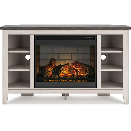 Corner TV Stand with Fireplace