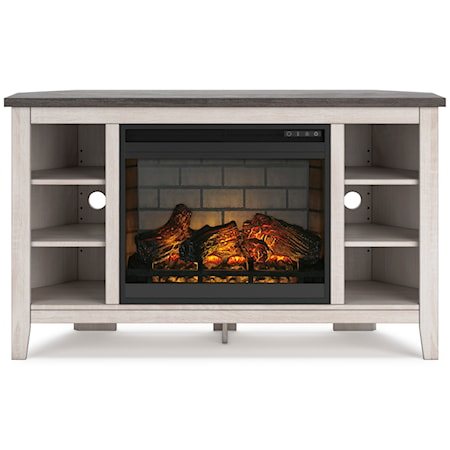 Corner TV Stand with Fireplace